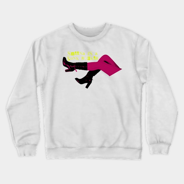 foot slice girl punk rocker Crewneck Sweatshirt by lord cobra